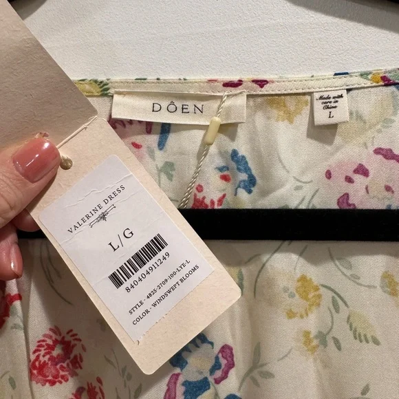 NWT Doen Valerine cream floral silk maxi dress - Picture 6 of 9